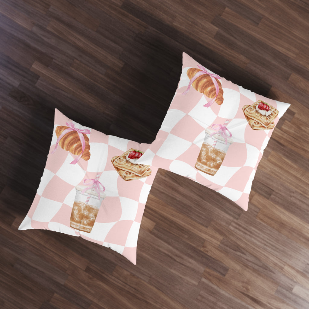 Breakfast Pastries Tufted Floor Pillow