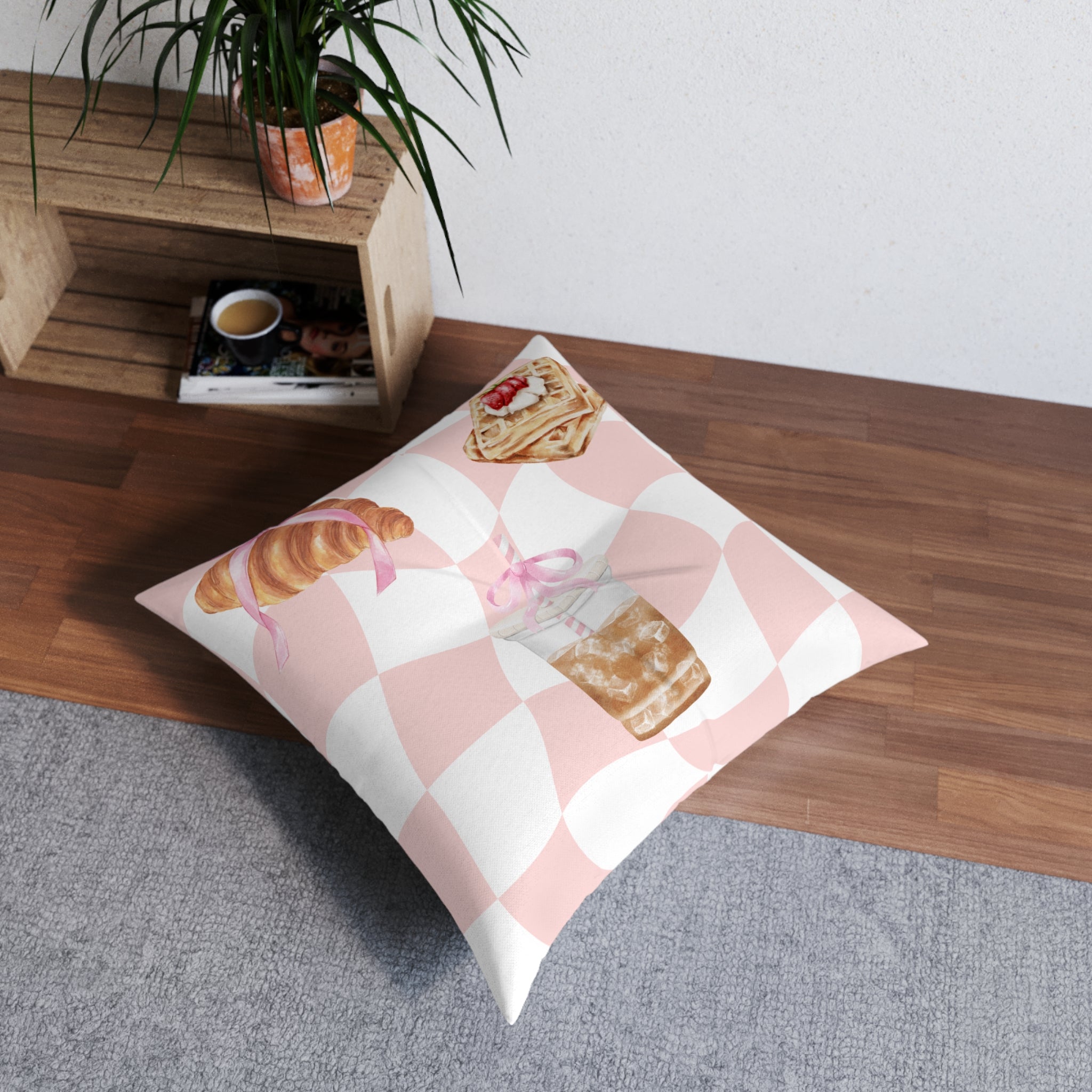Breakfast Pastries Tufted Floor Pillow