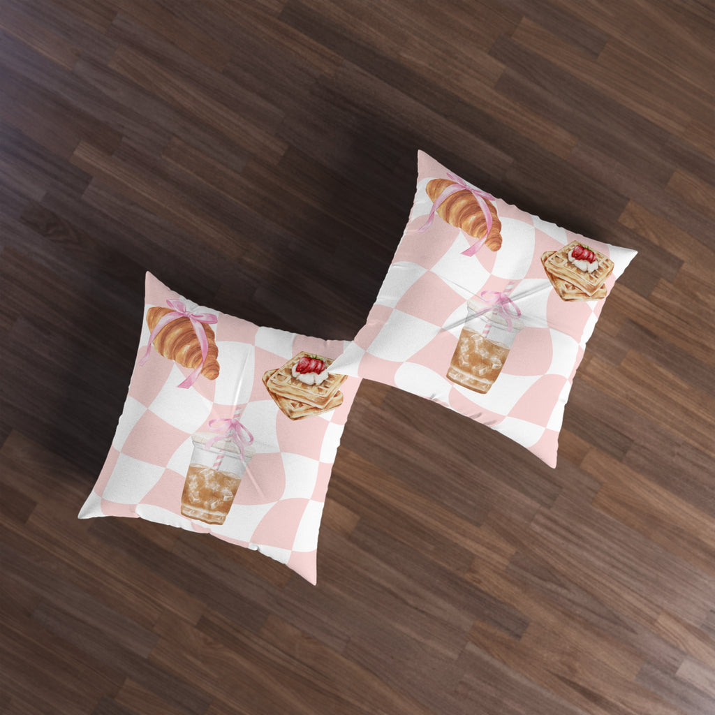 Breakfast Pastries Tufted Floor Pillow